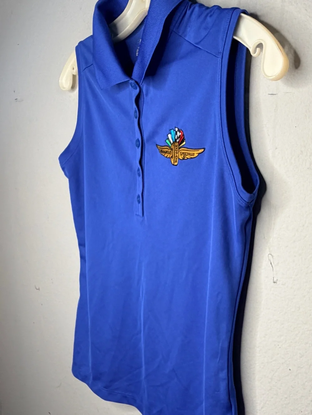 Nike Golf Tour Performance Blue Sleeveless Top Indianapolis Motor Speedway